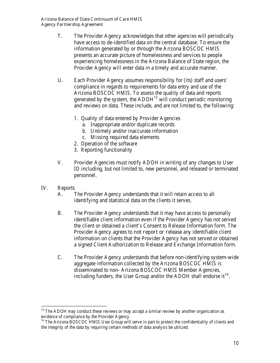 Agency Partnership Agreement - Arizona, Page 10