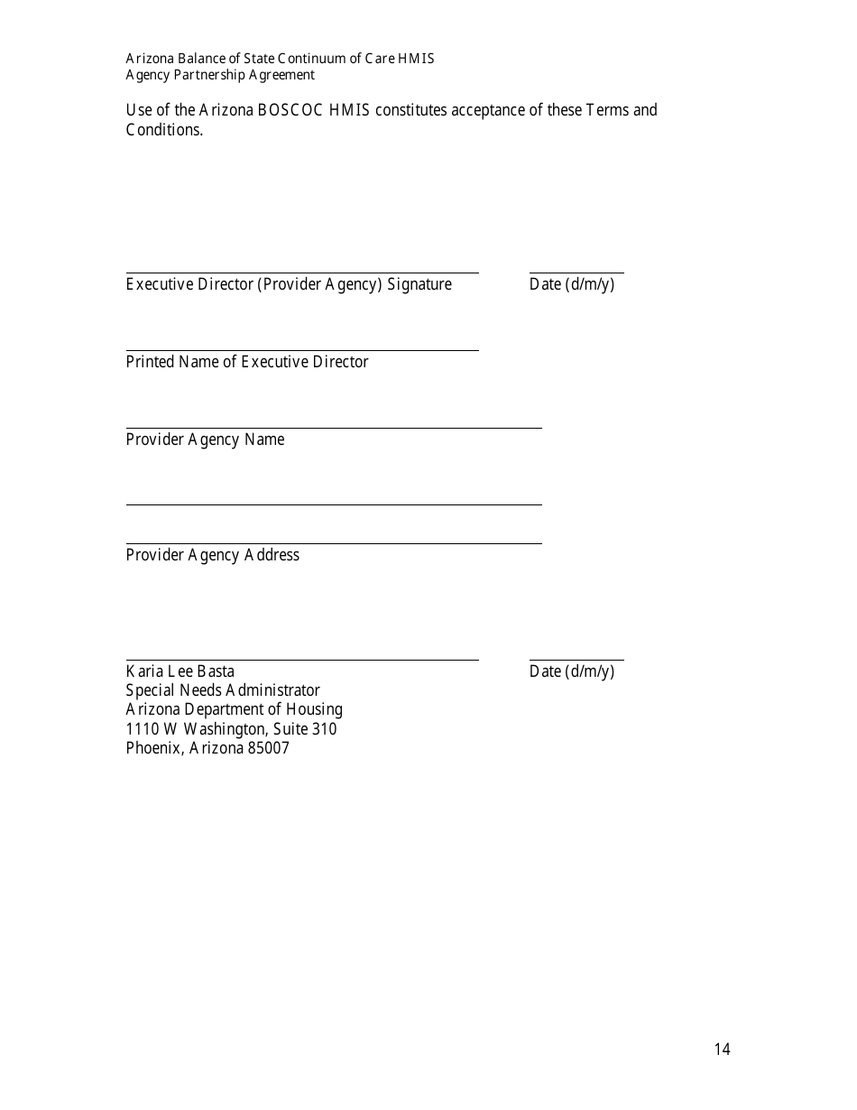 Agency Partnership Agreement - Arizona, Page 14