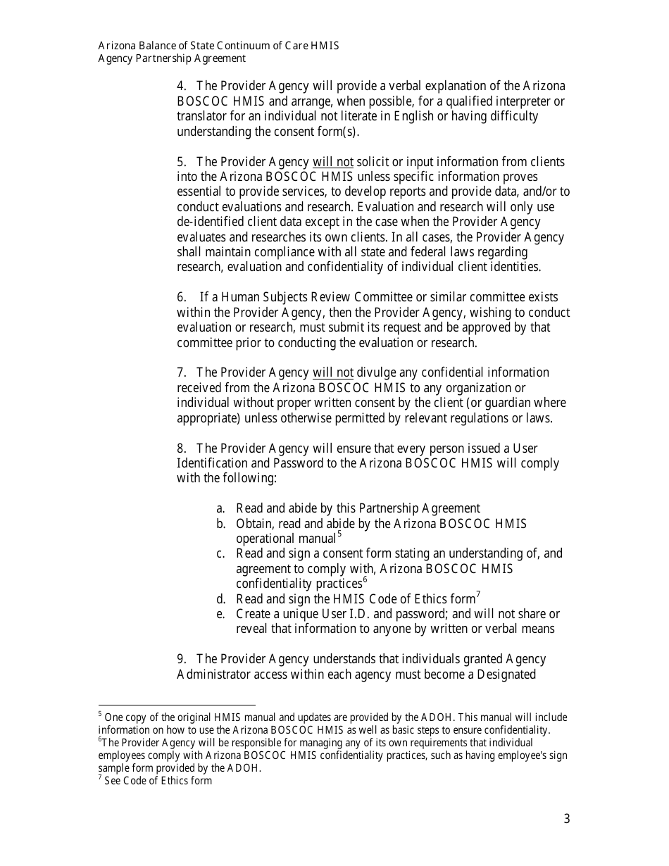 Agency Partnership Agreement - Arizona, Page 3