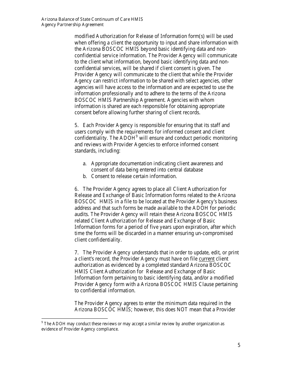 Agency Partnership Agreement - Arizona, Page 5