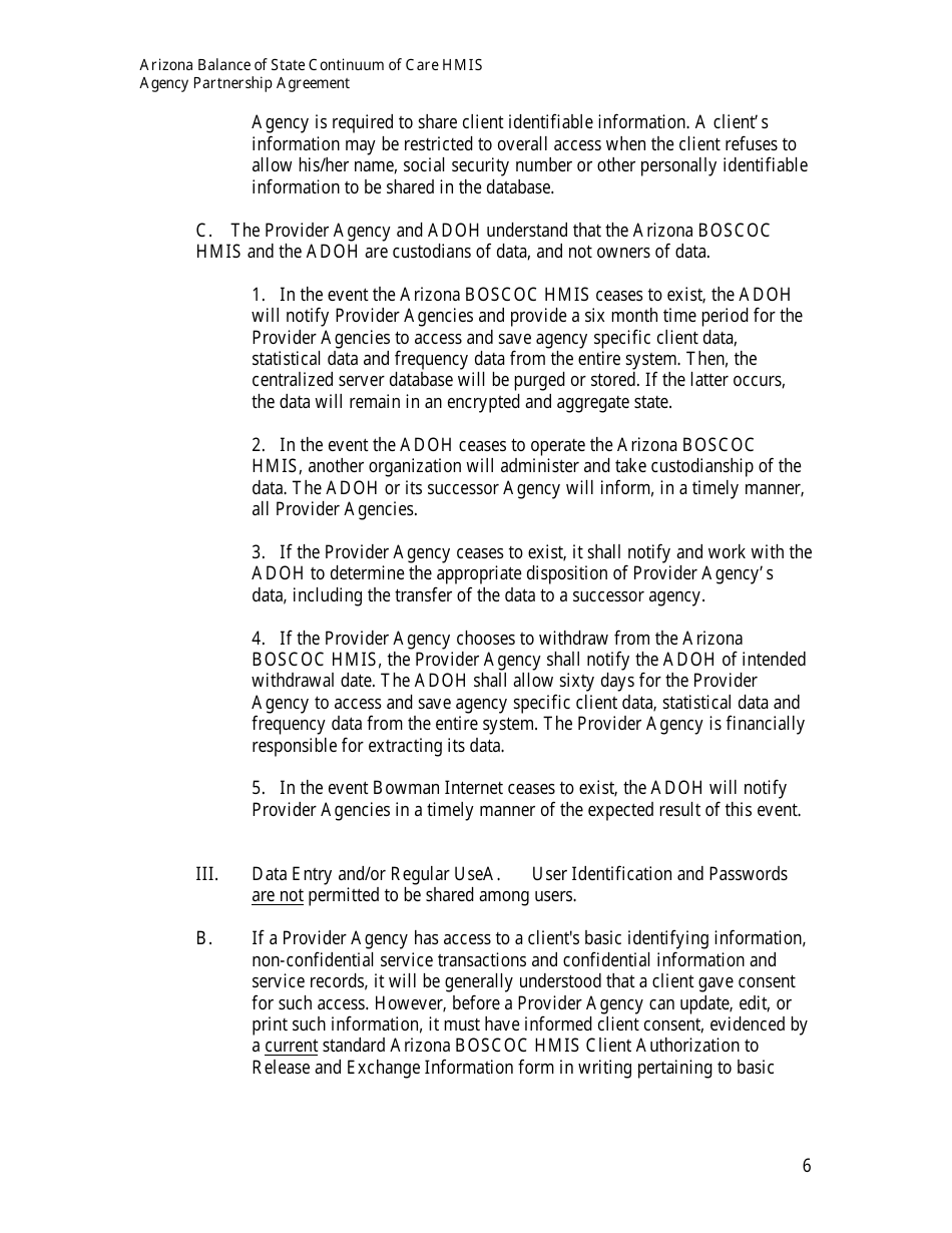 Agency Partnership Agreement - Arizona, Page 6