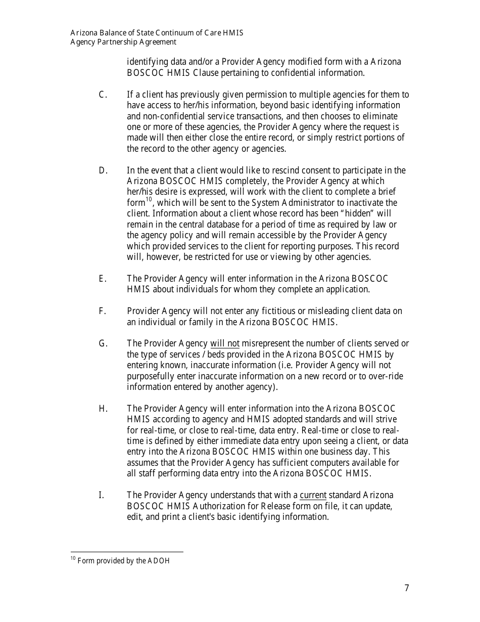 Agency Partnership Agreement - Arizona, Page 7