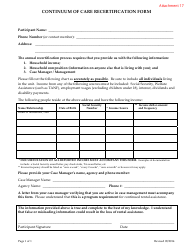 Document preview: Attachment 17 Continuum of Care Recertification Form - Arizona