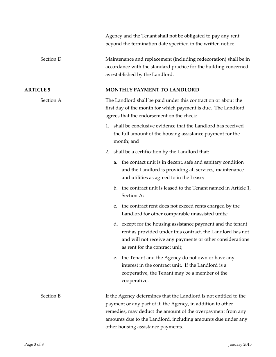 Attachment 15 Tenant-Based Housing Assistance Payments Contract - Arizona, Page 3