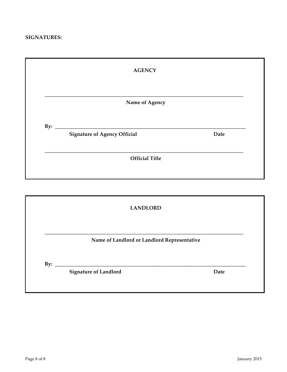 Attachment 15 Tenant-Based Housing Assistance Payments Contract - Arizona, Page 8