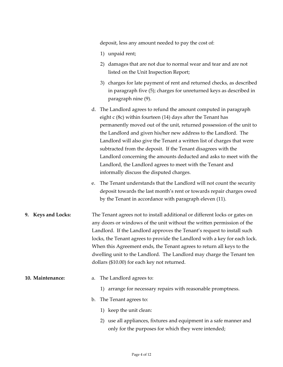 Attachment 16 Occupancy Agreement for Leasing Programs - Arizona, Page 4