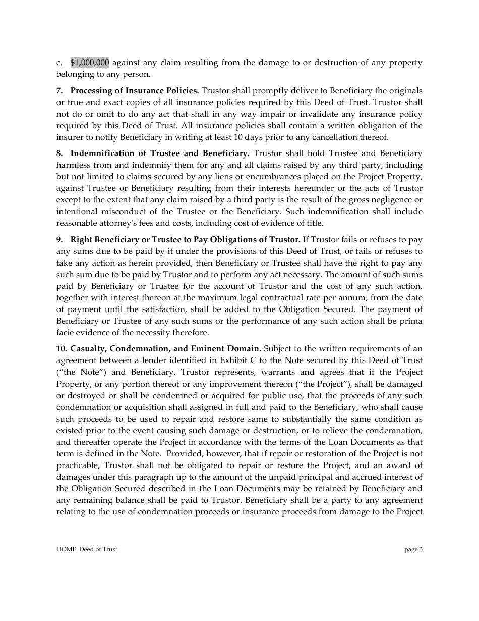 Deed of Trust - Draft - Arizona, Page 3