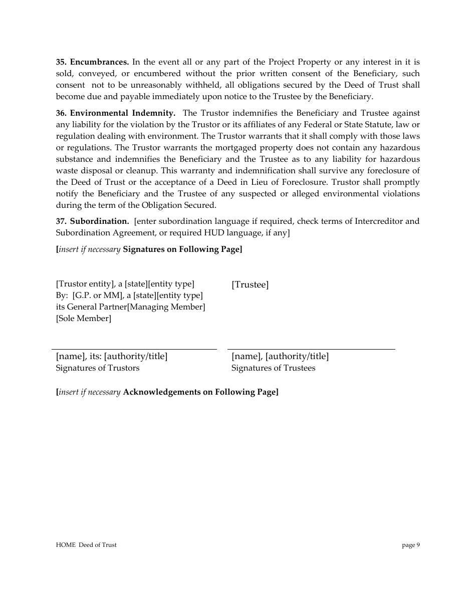 Deed of Trust - Draft - Arizona, Page 9