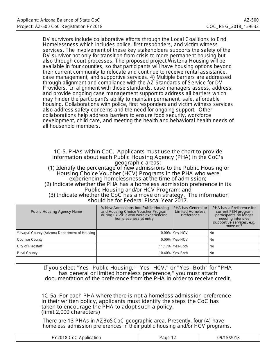 Form AZ-500 Coc Registration Application - Arizona, Page 12