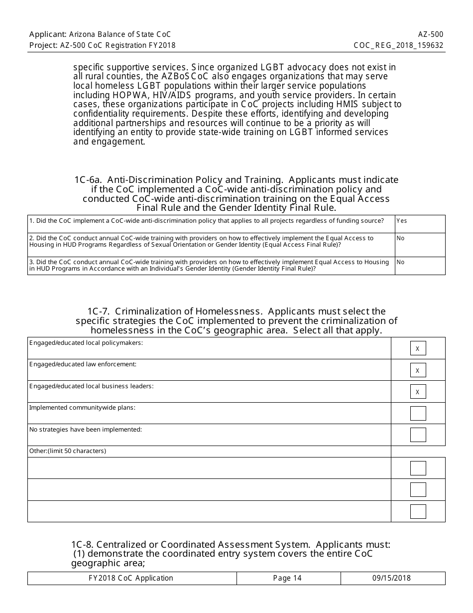 Form AZ-500 Coc Registration Application - Arizona, Page 14