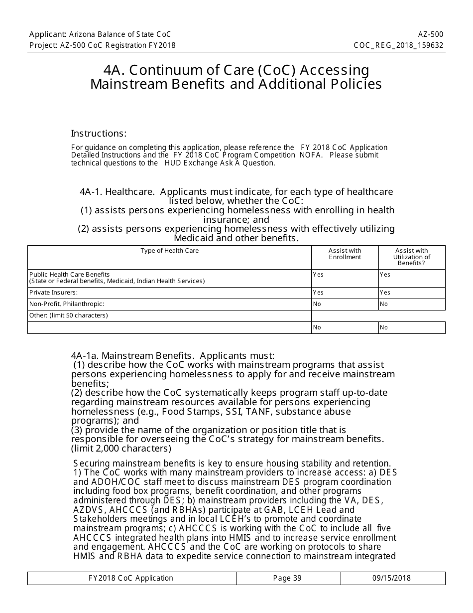 Form AZ-500 Coc Registration Application - Arizona, Page 39