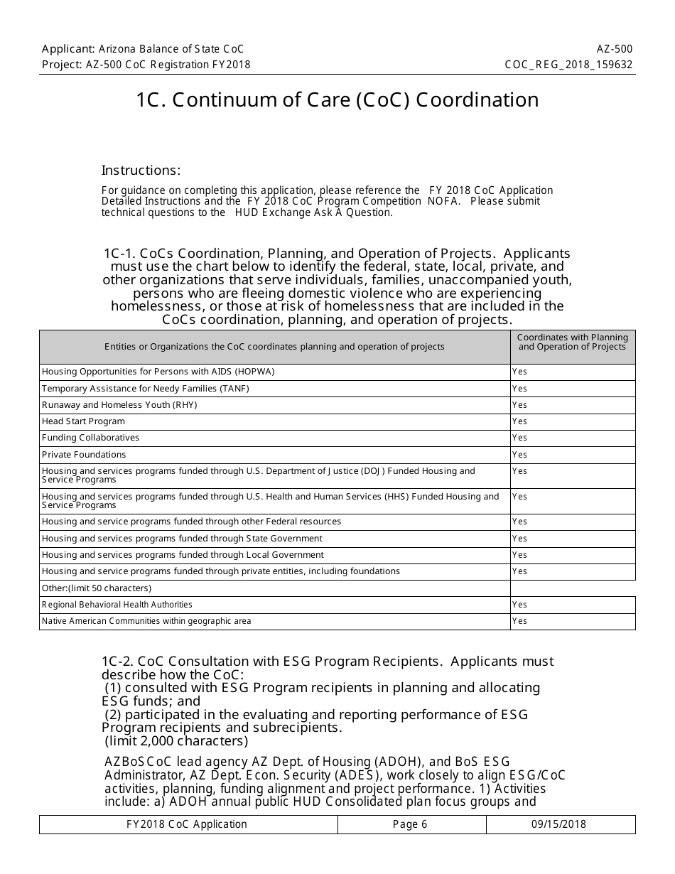 Form AZ-500 Coc Registration Application - Arizona, Page 6