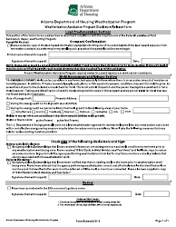 Document preview: Weatherization Assistance Program Disclosure/Release Form - Arizona