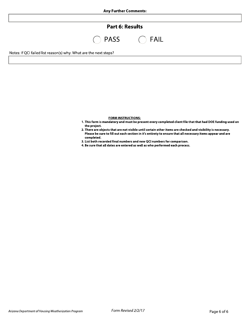 Quality Control Inspection (Qci) Checklist - Arizona, Page 6