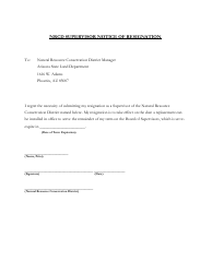 &quot;Nrcd Supervisor Notice of Resignation&quot; - Arizona