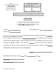 Form 6113 &quot;Affidavit of Lost Lease, Permit or Contract&quot; - Arizona