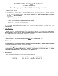 Form 6107 &quot;Report of Improvement Placed With Prior Approval&quot; - Arizona