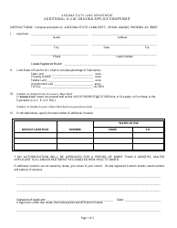 &quot;Additional a.u.m. Grazing Application/Permit Form&quot; - Arizona