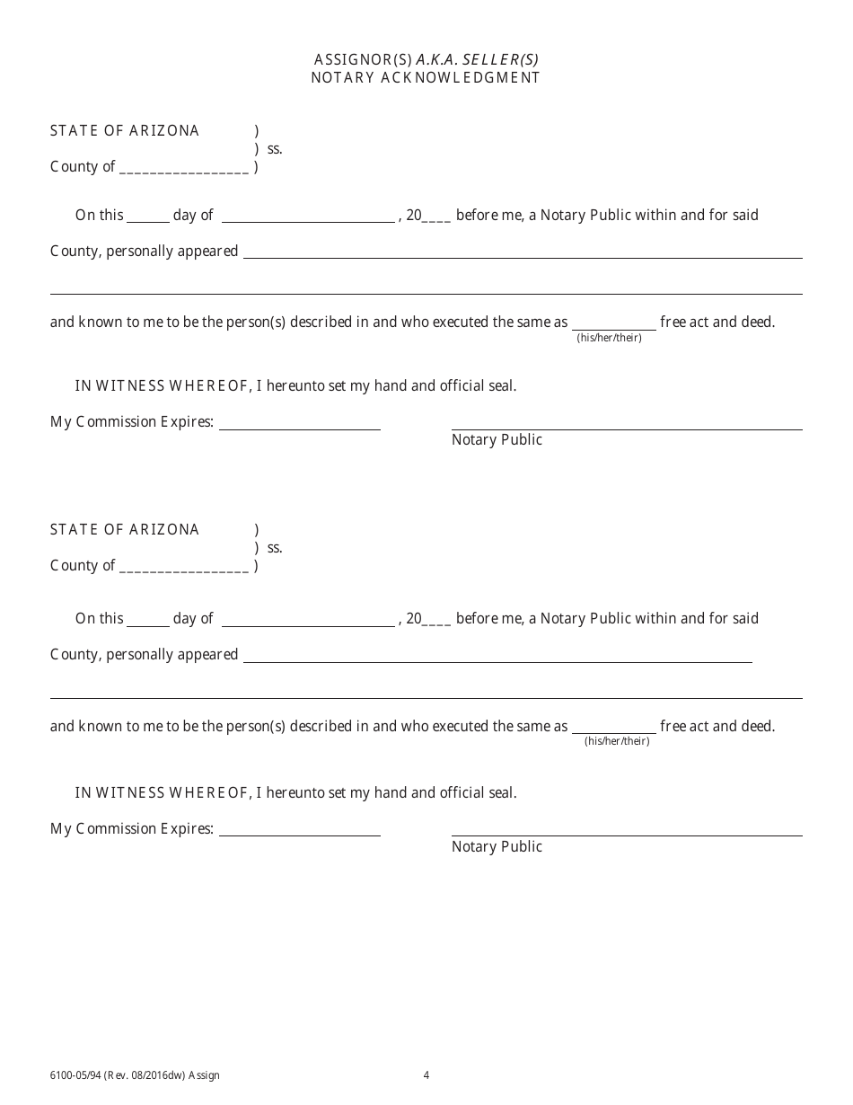 Form 6100 - Fill Out, Sign Online and Download Printable PDF, Arizona ...