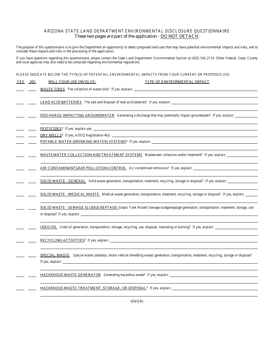 Form 6104 Land Treatment Application - Arizona, Page 6