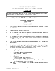 Form 6021 &quot;Application to Auction Water From State Land&quot; - Arizona
