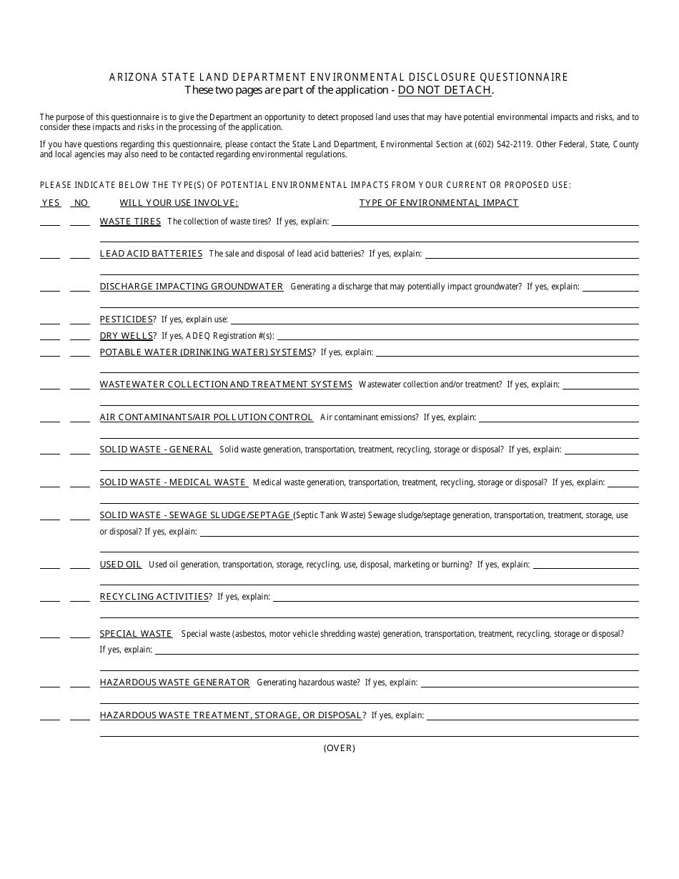 Form 6021 Application to Auction Water From State Land - Arizona, Page 8