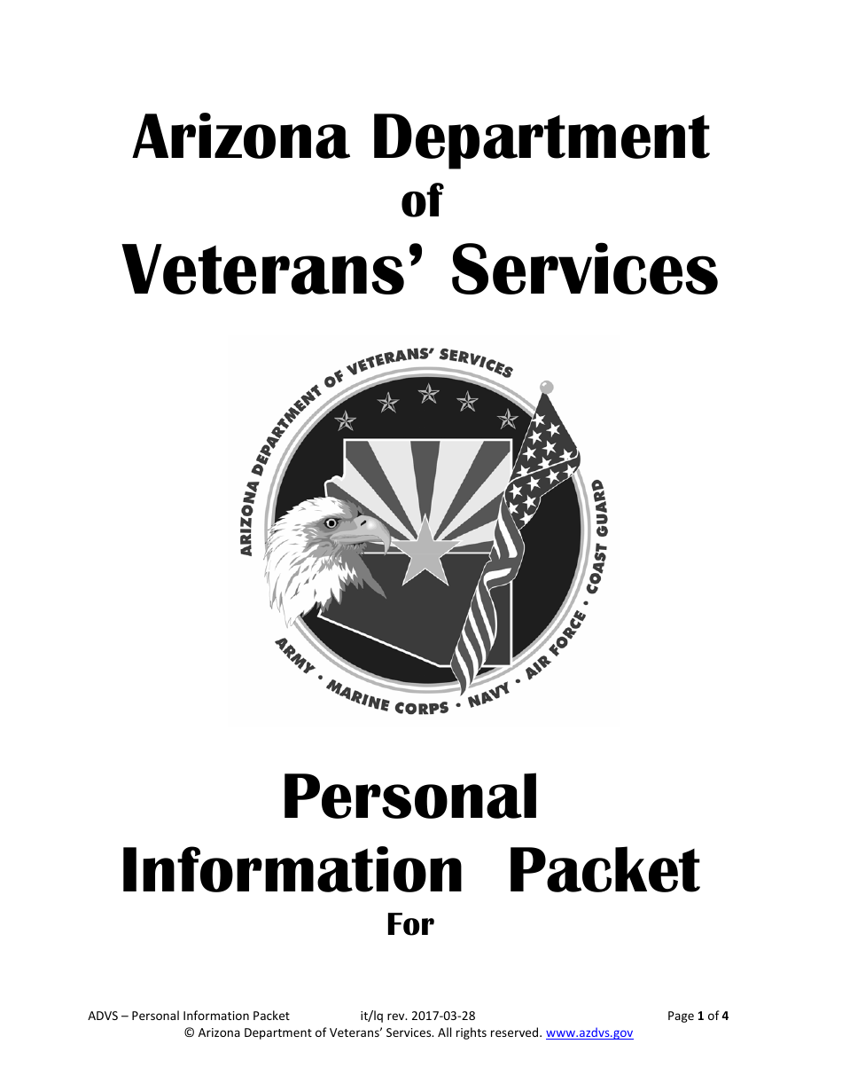 Personal Information Form - Arizona, Page 1