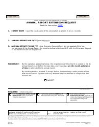 Document preview: Form C002.002 Annual Report Extension Request - Arizona