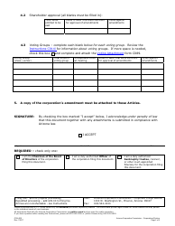 Form C014.002 Articles of Amendment for-Profit Corporation - Arizona, Page 2