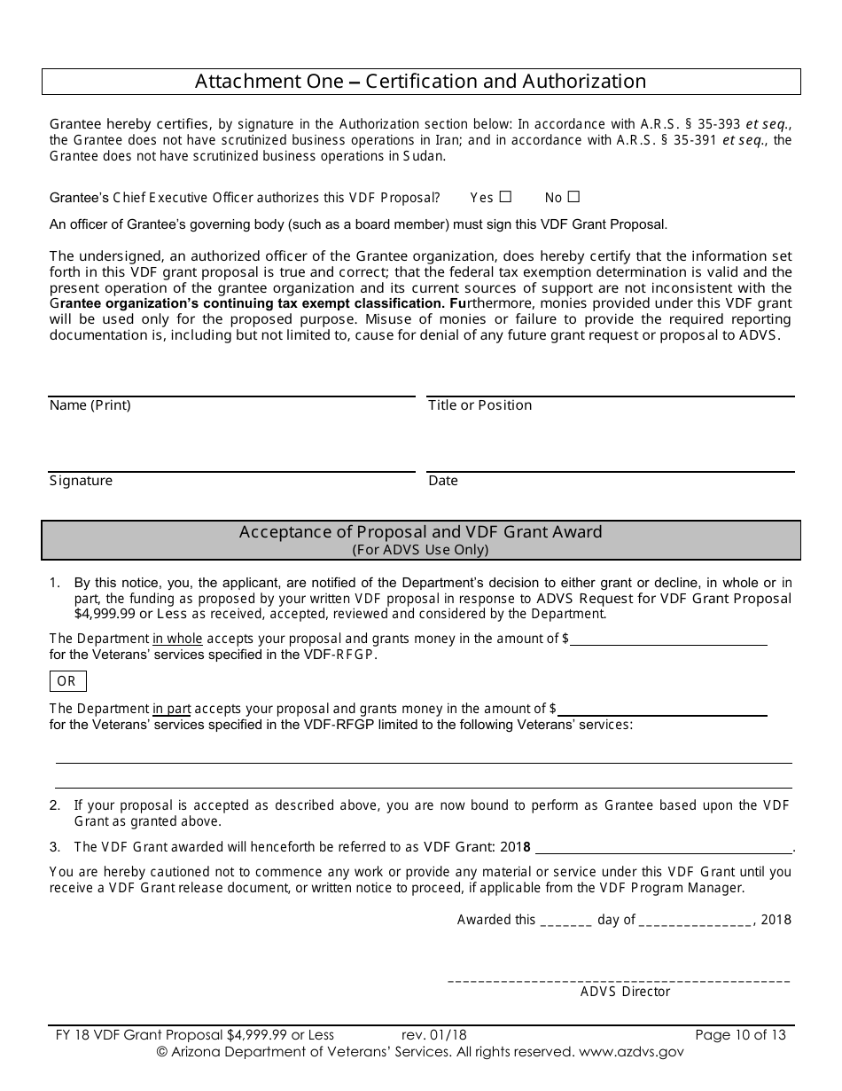 Proposal for Vdf Grant - $4,999.99 or Less - Arizona, Page 10
