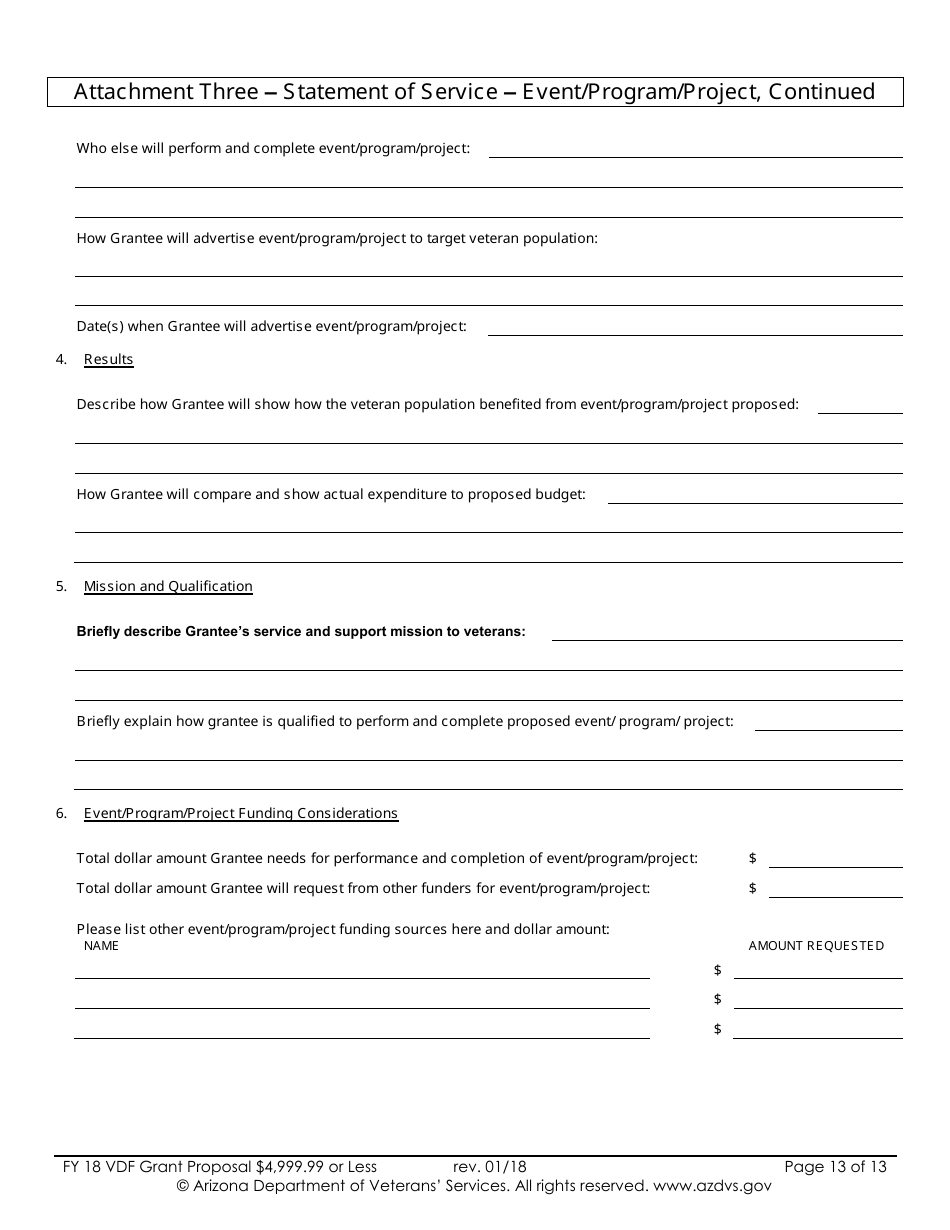 Proposal for Vdf Grant - $4,999.99 or Less - Arizona, Page 13