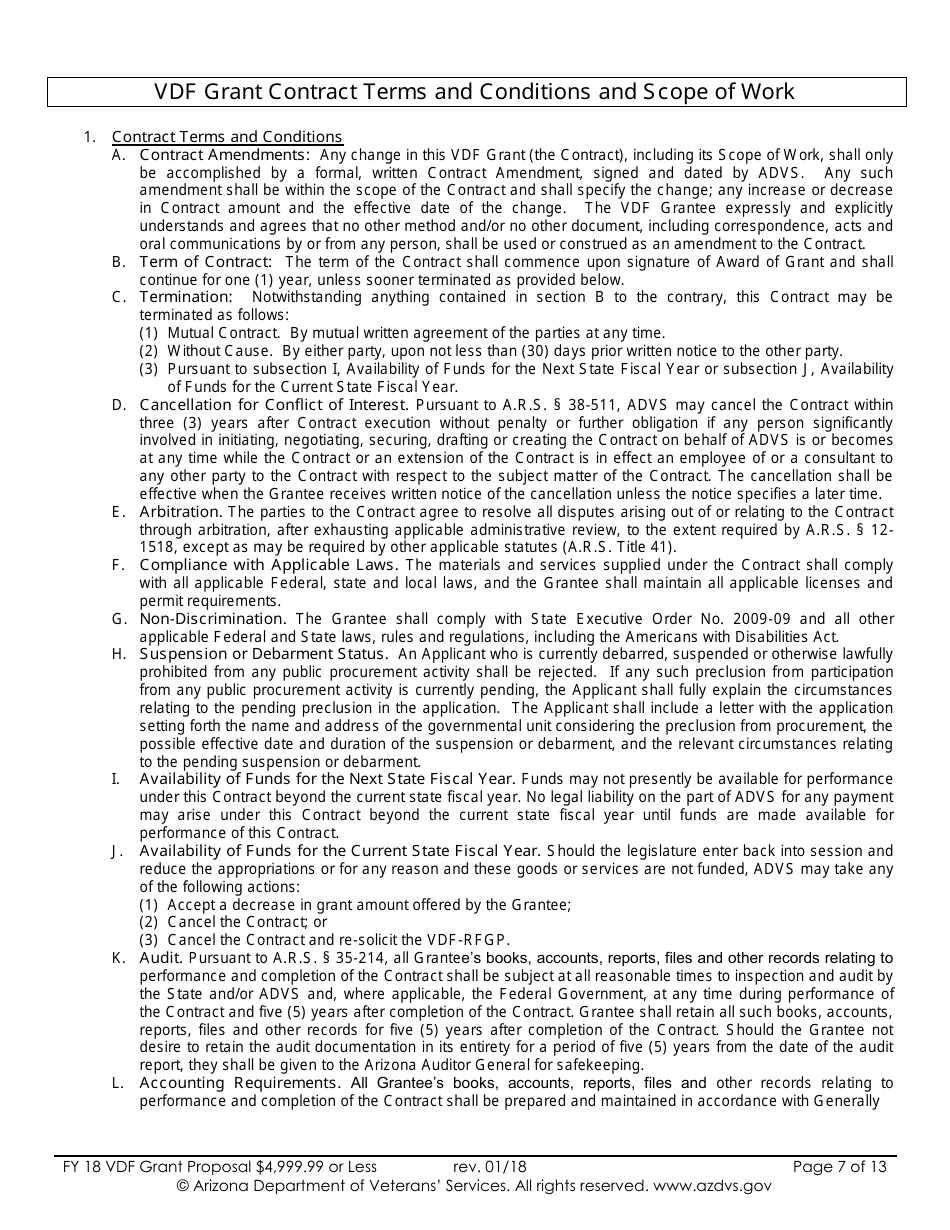 Proposal for Vdf Grant - $4,999.99 or Less - Arizona, Page 7