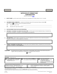 Document preview: Form C031.002 Articles of Correction Corporation - Arizona