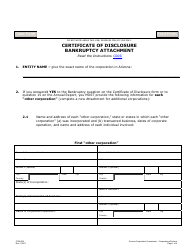 Document preview: Form C005.002 Certificate of Disclosure Bankruptcy Attachment - Arizona
