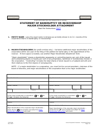 Document preview: Form C027.002 Statement of Bankruptcy or Receivership Major Stockholder Attachment - Arizona