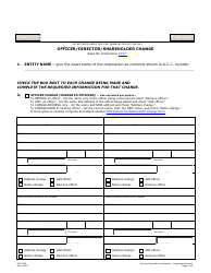 Form C017.002 Officer/Director/Shareholder Change - Arizona