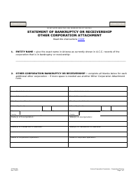 Document preview: Form CC028.002 Statement of Bankruptcy or Receivership Other Corporation Attachment - Arizona