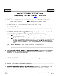 Document preview: Form L025.002 Application for Registration of Foreign Limited Liability Company - Arizona