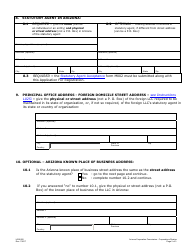 Form L025.002 Application for Registration of Foreign Limited Liability Company - Arizona, Page 2