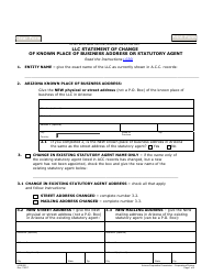 Document preview: Form L020.002 LLC Statement of Change of Known Place of Business Address or Statutory Agent - Arizona