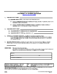 Document preview: Form M080.001 Statement of Interest Exchange - Arizona