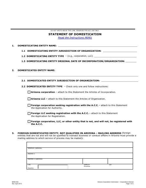 Form M090.002  Printable Pdf