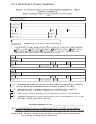 Special Inspector Application Form - Arizona, Page 2