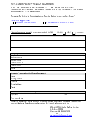 Document preview: Special Inspector Application Form - Arizona