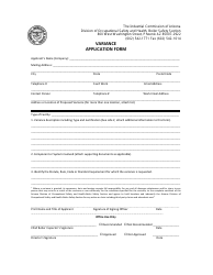 Document preview: Variance Application Form - Arizona