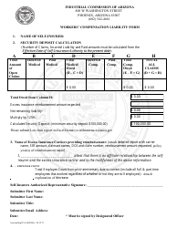 Document preview: Form Accounting ICA6620 Workers' Compensation Liability Form - Arizona