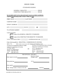 Document preview: Form ADOSH ICA2219 Adosh Standards Book Order Form - Arizona