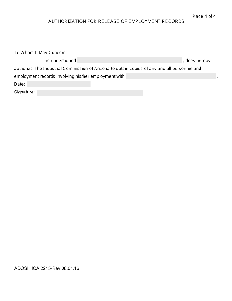 Form ADOSH ICA2215 Discrimination Statement - Arizona, Page 4