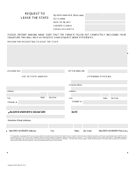 Document preview: Form Claims ICA0122 Request to Leave the State - Arizona