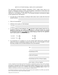 Document preview: Form Claims ICA0123 Notice of Professional Employer Agreement - Arizona